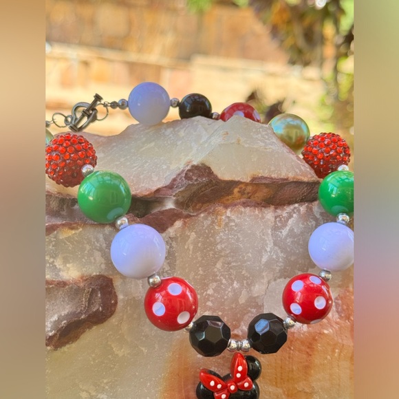 Minnie Mouse Bubbly/Chunky Multi-Colored Beaded Necklace for Kids - Picture 4 of 9